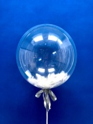 Шар Баблс "Deco Bubble" с перьями и индивидуальной надписью