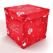 Коробка для шаров 60х60х60см  "С днем рождения"